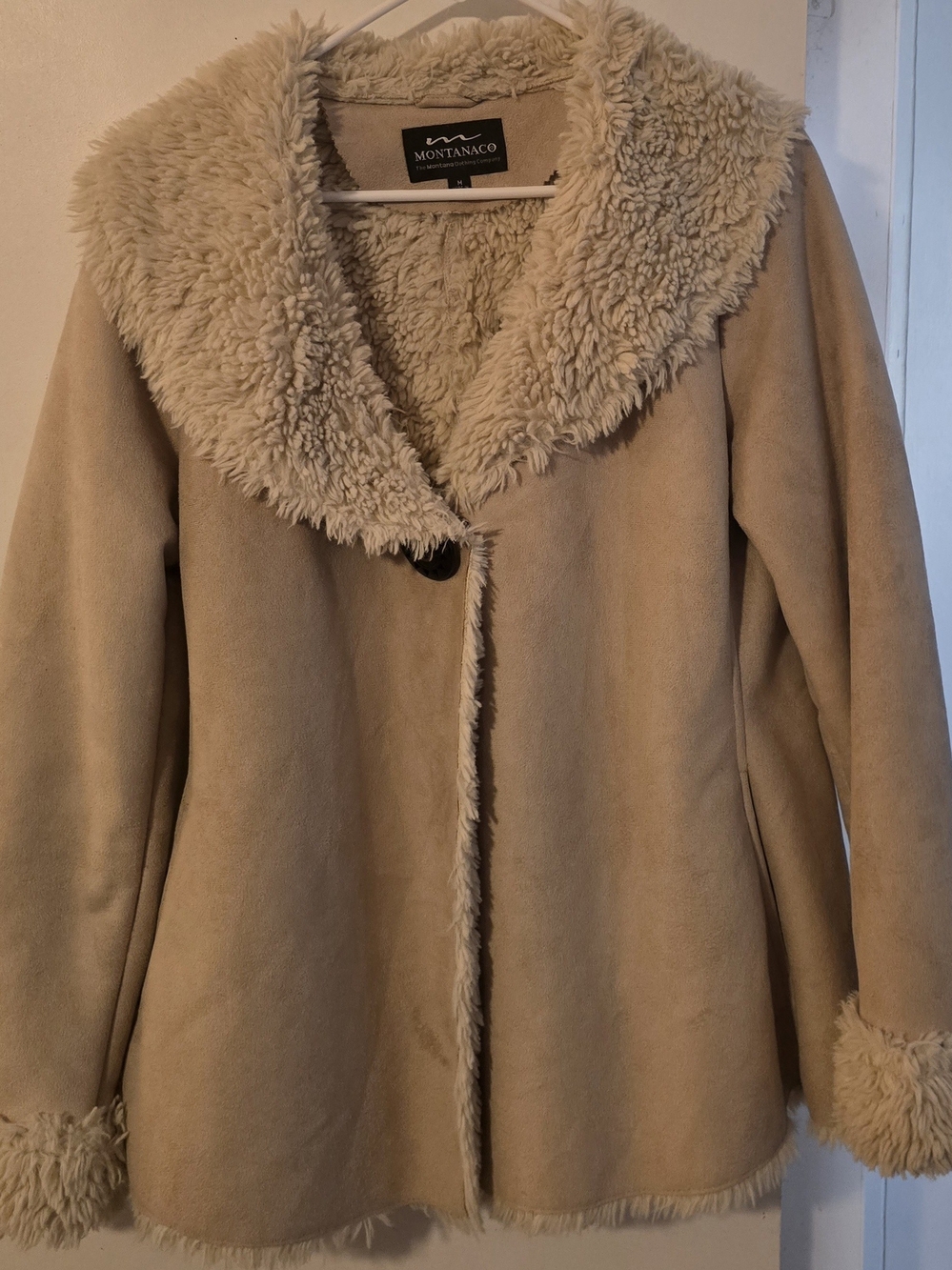 Montanaco Women's Cream Teddy Faux-Shearling Jacket